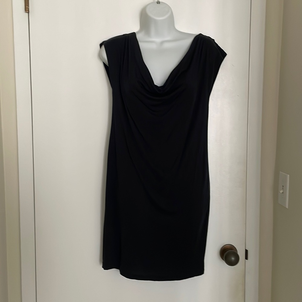 Barneys New York CO-OP Cowl-Neck Silk LBD
